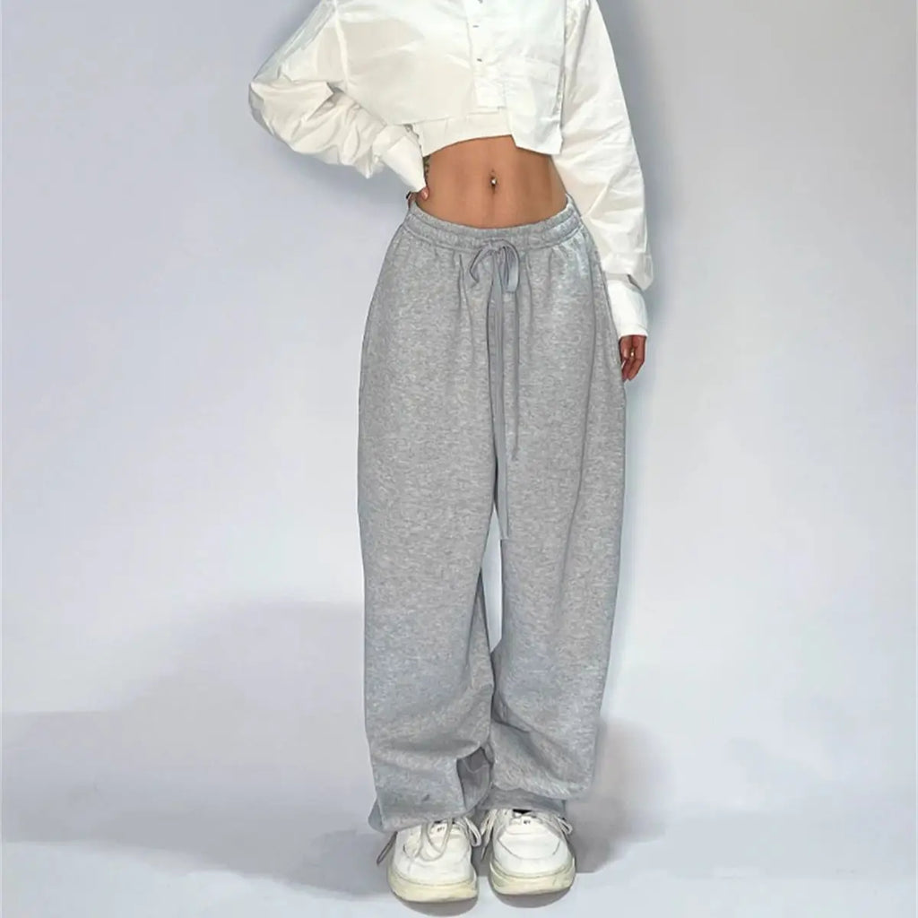Casual Solide Jogginghose Für Frauen Hohe Taille Spitze Up Lose Jogger Hose Klassische Baggy Streetwear Weibliche Sport Tanz Hose Y2K