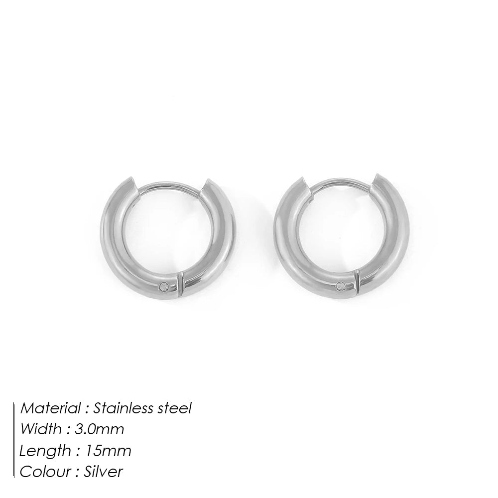 EManco Minimalistische Edelstahl Runde Ohrringe für Frauen Trendige Geometrische Tropfen-Statement-Ohrringe Party Mode-Schmuck Geschenk