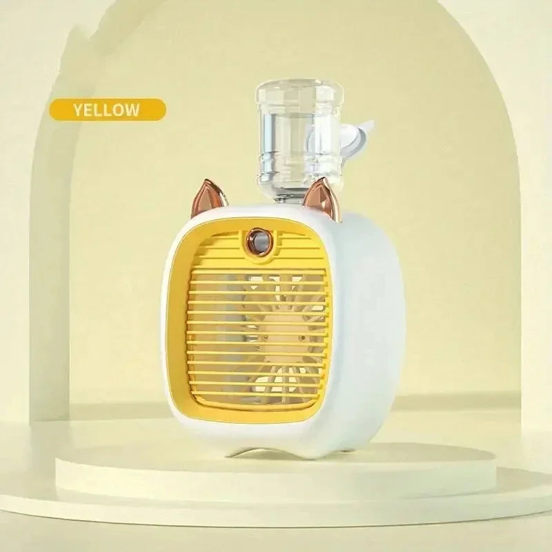 TINSOL USB-Mini-Klimaanlagenventilator, elektrischer Desktop-Sprühventilator, 1200 mAh, Klimaanlage mit drei Gängen, Kühlventilator für Büro und Zuhause