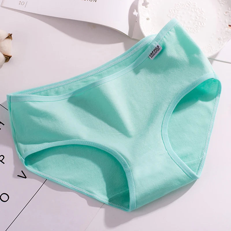 Damenhöschen aus reiner Baumwolle, weich, atmungsaktiv, bequem, Unterwäsche, Bonbonfarben, Unterhose, mittlere Taille, große Größe, M-XXL, Slips, Dessous