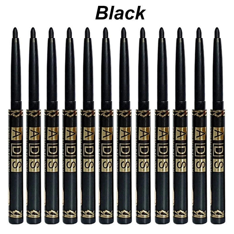 1/5/12 Stück schwarze, braune Eyeliner-Stifte, langlebig, wasserfest, wischfest, drehbar, für auffälliges Augen-Make-up