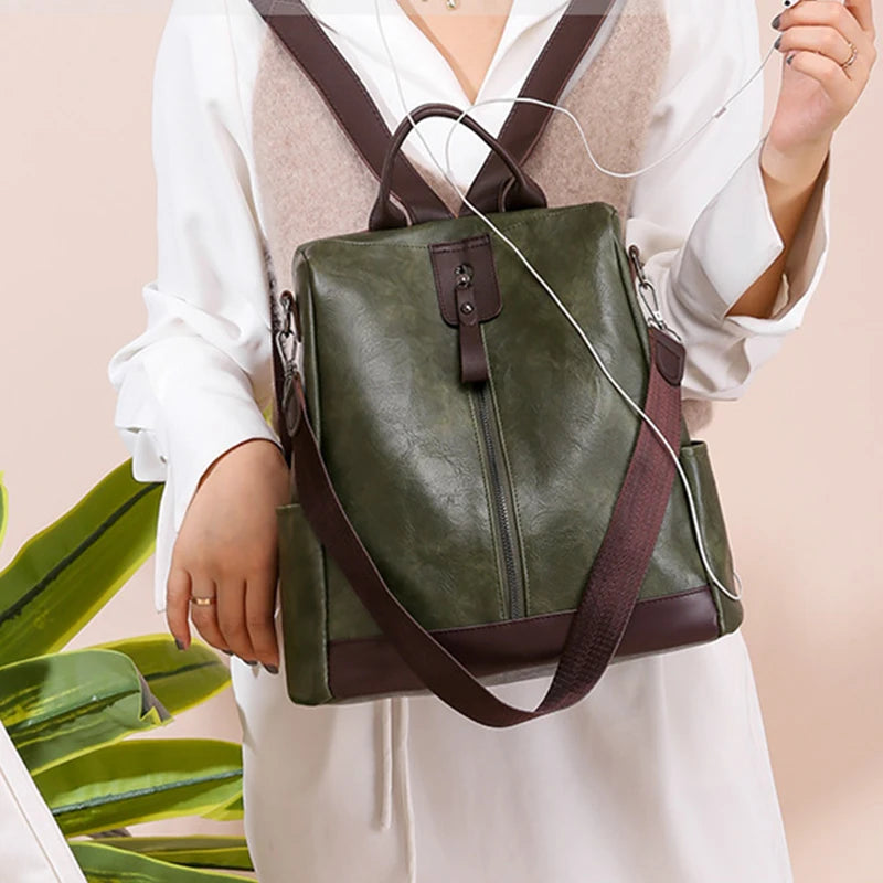 Weibliche Rucksack Mochila Feminina Multifunktions Mädchen Leder Schule Marke Frauen Schulter Tasche Sac A Dos Reise Rucksack