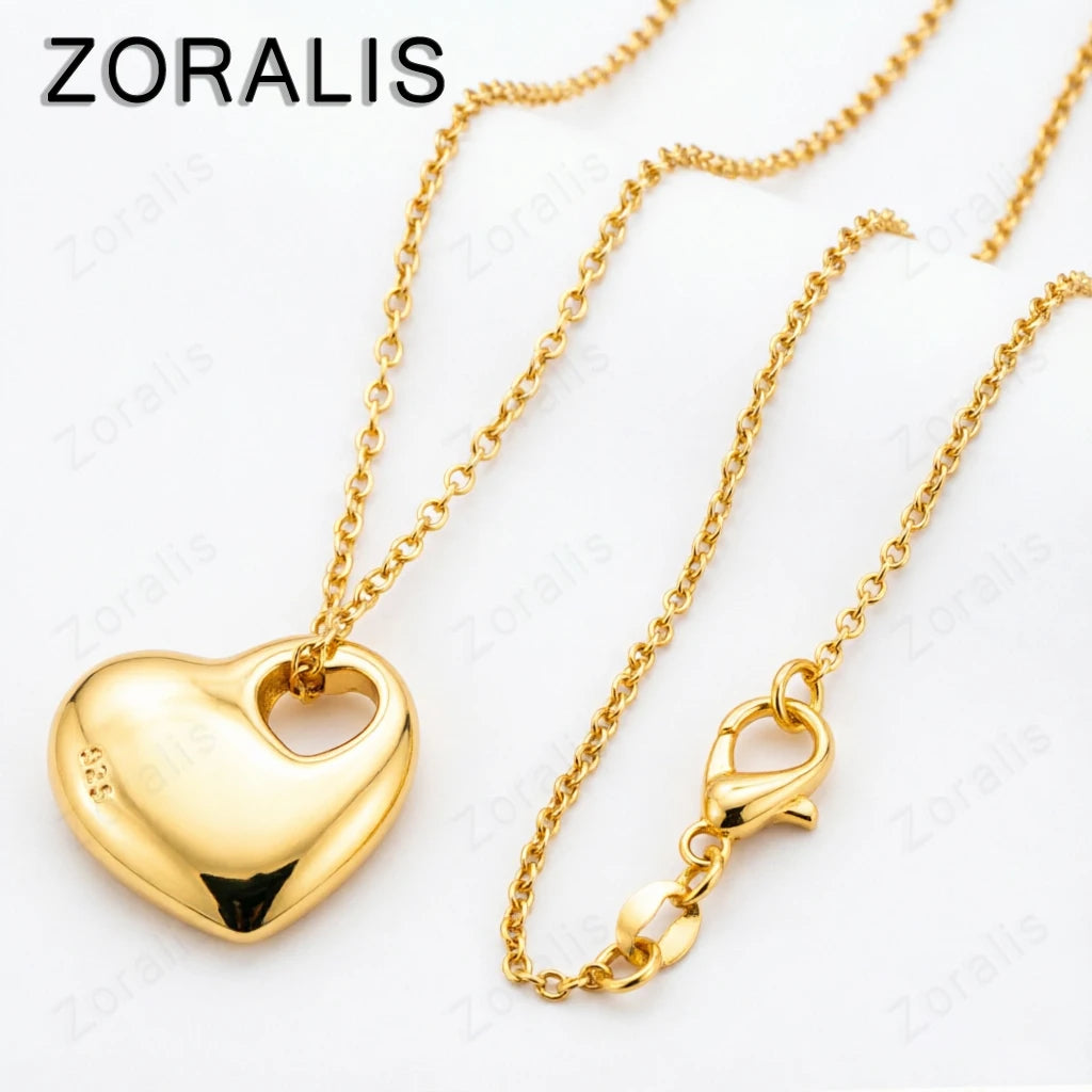 ALITREE 18K Gold Herz-Schloss-Anhänger-Halskette für Damen, modische Halsketten für Party, Geburtstag, Hochzeit, edler Schmuck, Geschenke