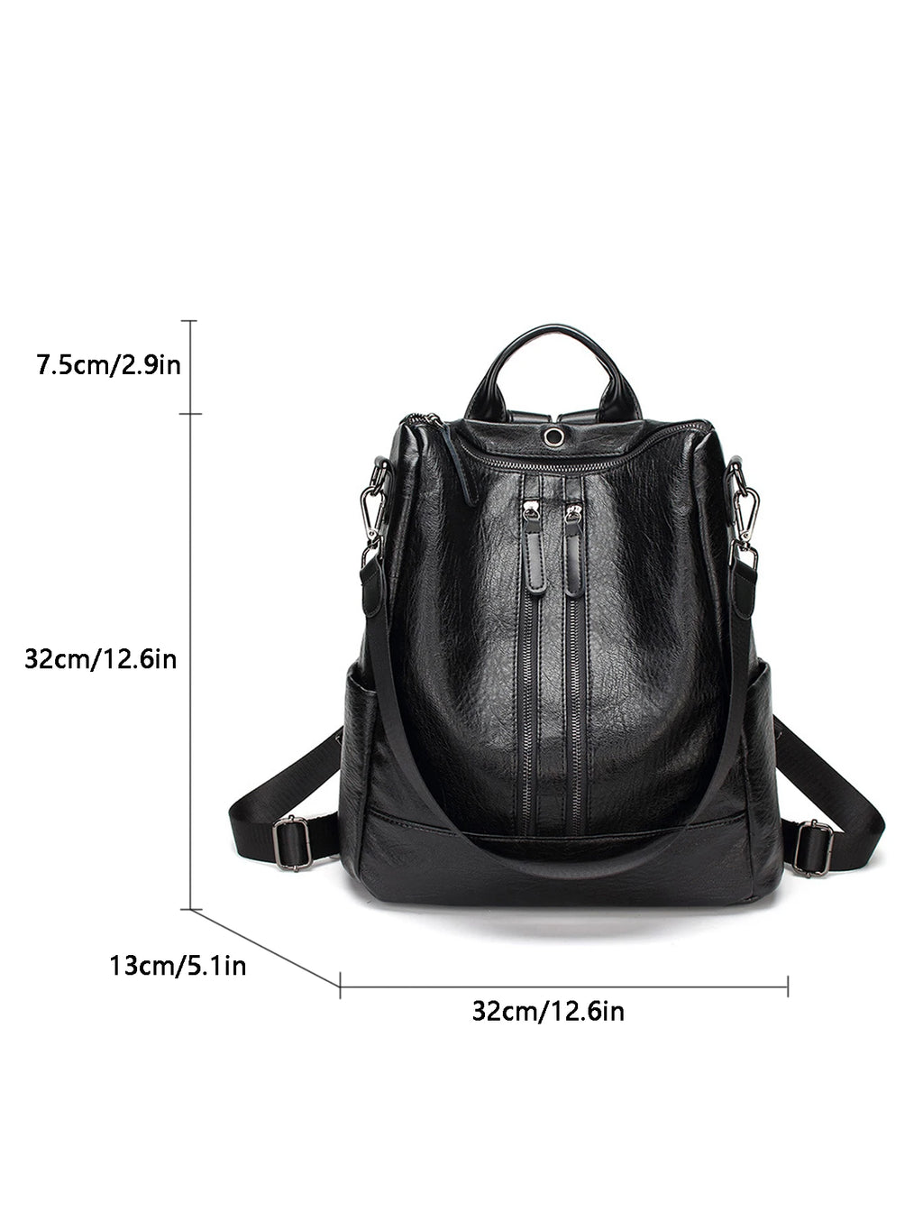 Schlichter, Stilvoller, Vielseitiger, Hochwertiger und Eleganter Großraum-Rucksack, der als Einzel- oder Doppelschultertasche getragen werden kann