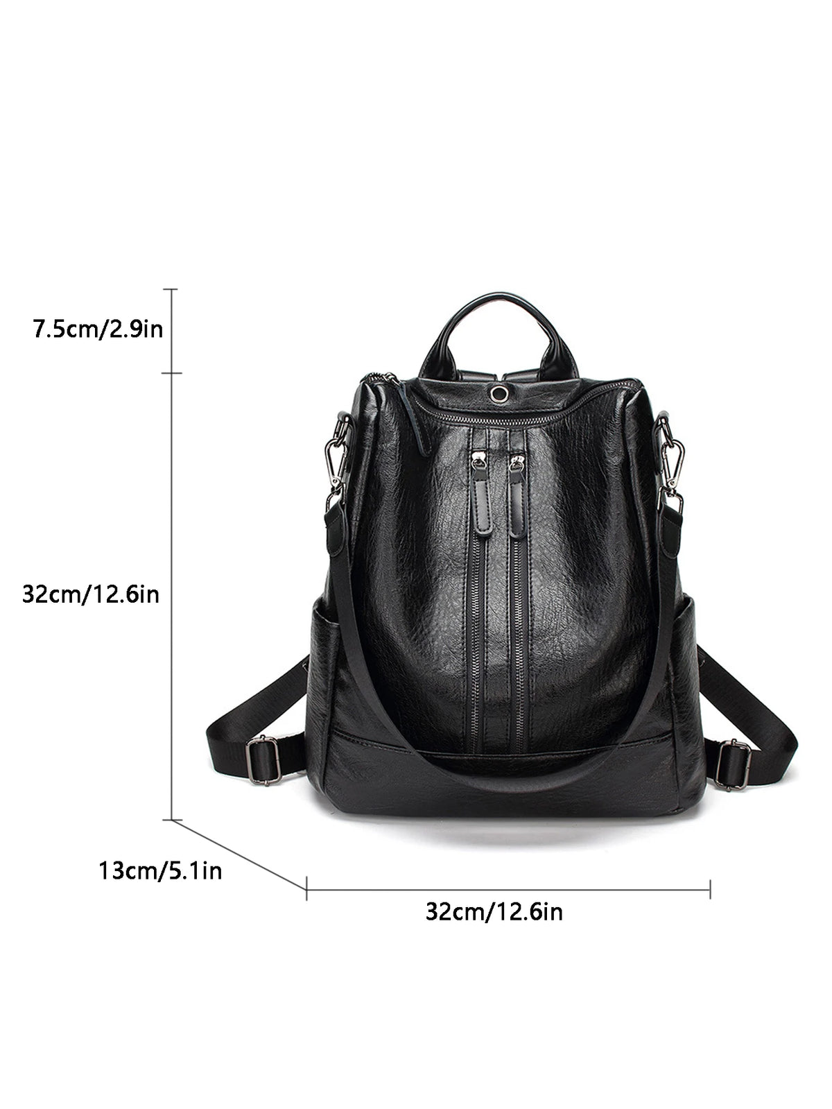 Schlichter, Stilvoller, Vielseitiger, Hochwertiger und Eleganter Großraum-Rucksack, der als Einzel- oder Doppelschultertasche getragen werden kann