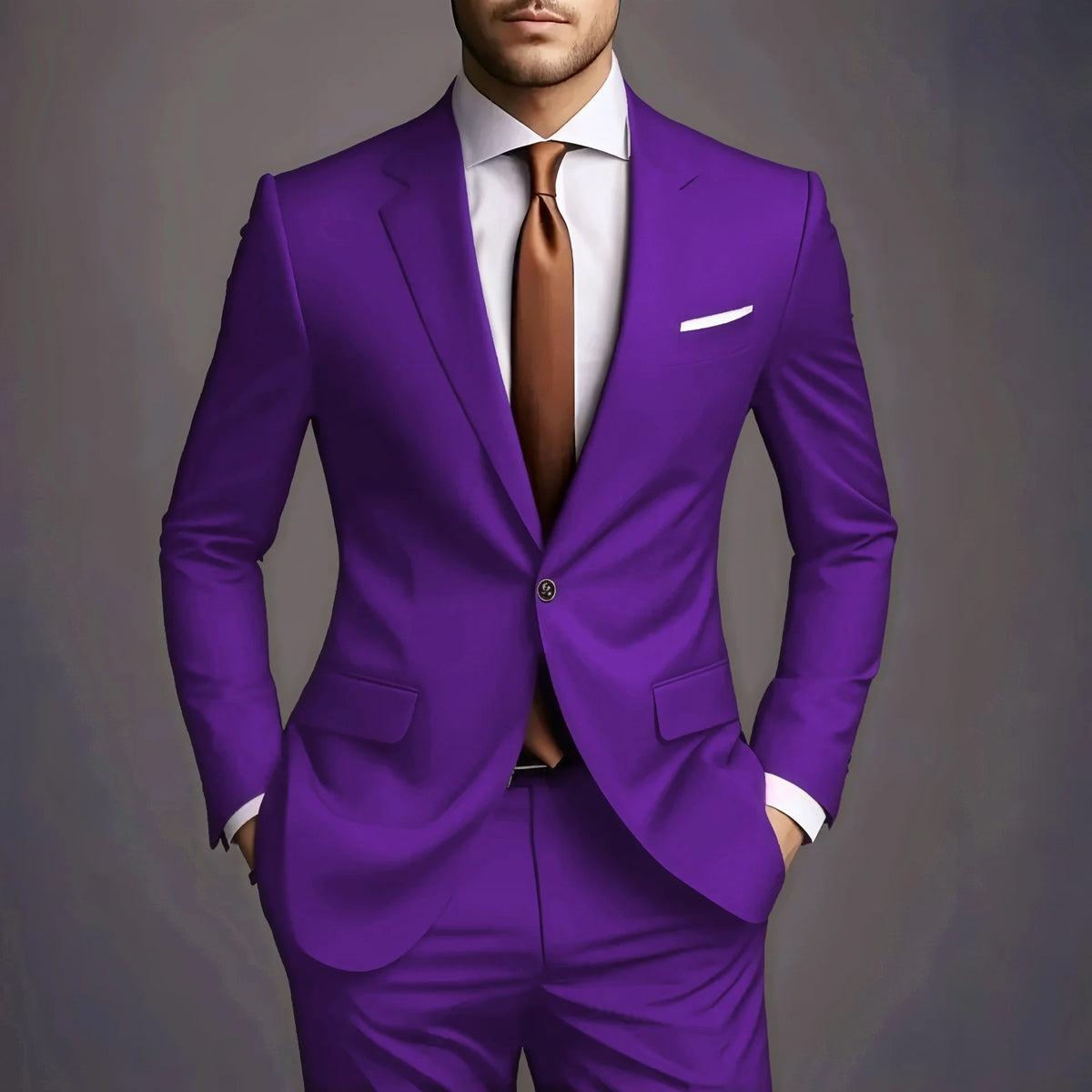 2026 Neue Luxuriöse Elegante Herrenanzüge 2-teiliges Set Modischer Koreanischer Lässiger Slim-Fit Anzug für Gesellschaft, Bräutigam und Hochzeit