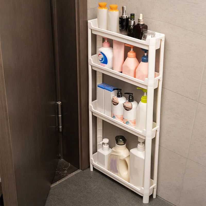 Aufbewahrungsschrank hinter der Tür, Aufbewahrungsregal für Badezimmer und Küche, mehrschichtiger schmaler Schrank, platzsparendes Trolley-Aufbewahrungsregal
