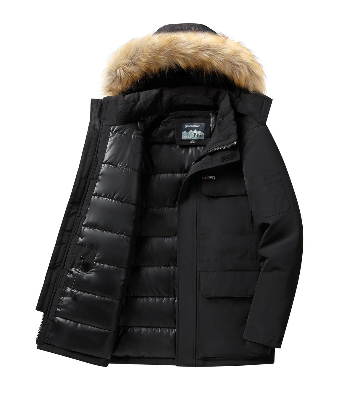 -30 grad Winter Unten Jacke Männer Unten Baumwolle Parkas Mantel Mid-länge Große Pelz Kragen Männlich Verdicken Mantel schnee Mantel Parka