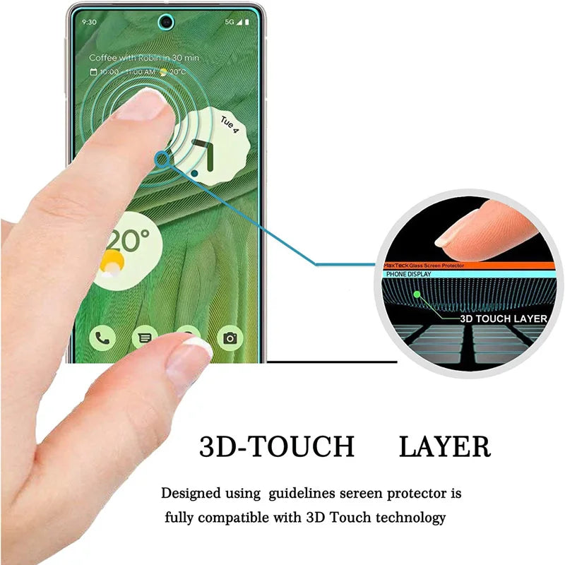 4 Stück Gehärtetes Glas für Google Pixel 9 10 8 Pro 9A 8A 7 7A Schutzfolie Transparenter Displayschutz Glasfilm