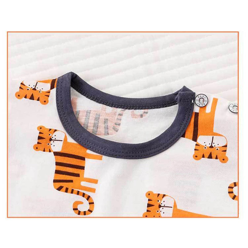 Sommer-Baumwollkleidungsset für Kleinkinder, Cartoon-Dinosaurier-Aufdruck, gestreiftes T-Shirt + Shorts, 2-teilig, Freizeitoutfits für Jungen und Mädchen im Alter von 0 bis 5 Jahren