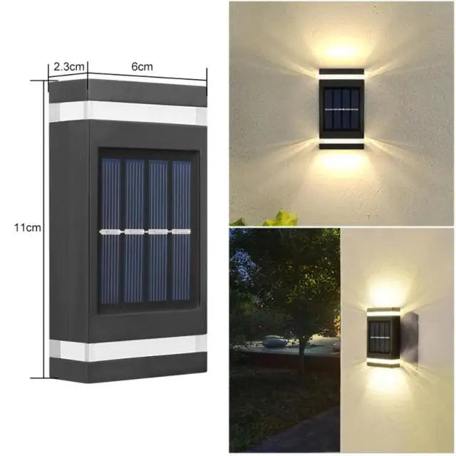 Solar-LED-Lampe für Außenbereich, Wasserdichte Wandleuchte mit Dämmerungssensor für Garten, Hof, Veranda, Gehweg, Camping und Zuhause