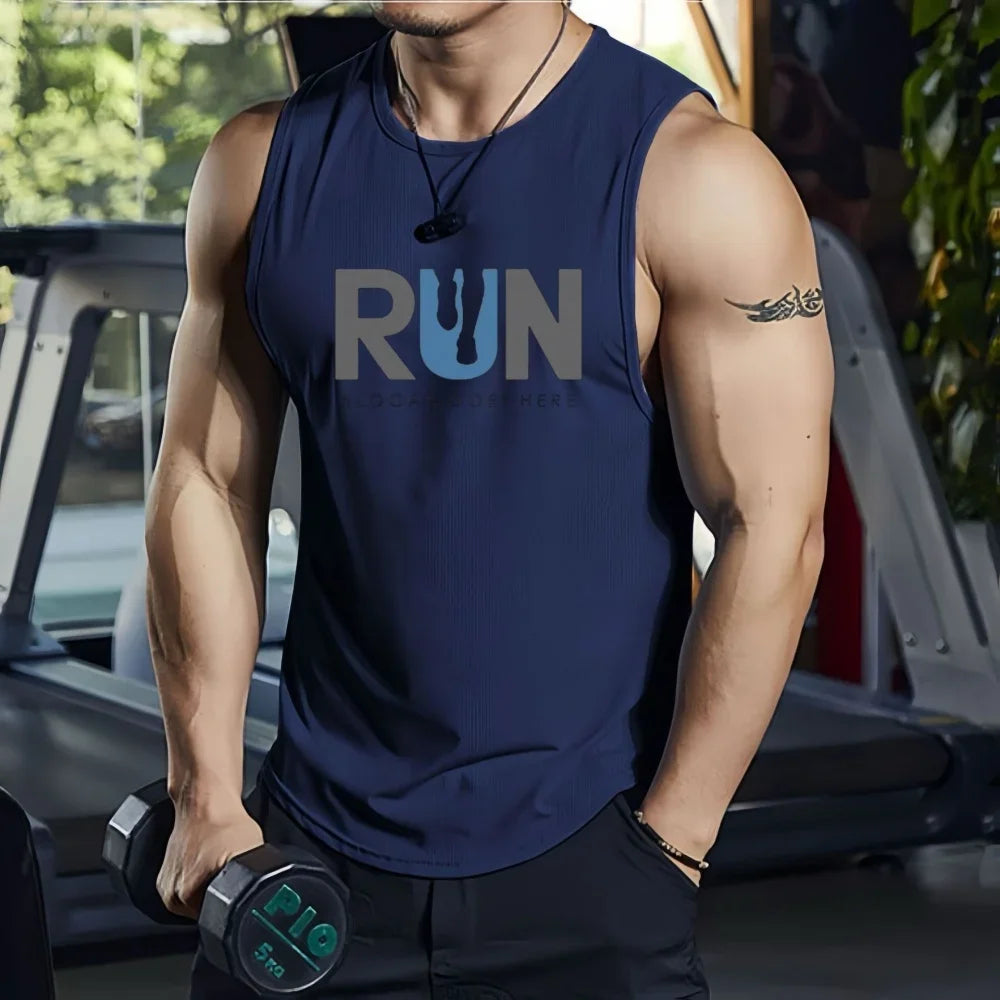 2026 Sommer Neues Modisches Bedrucktes Ärmelloses T-Shirt für Herren Sporttraining Basketball Tanktop Locker Schnelltrocknend