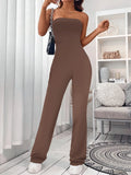 Damen-Overall mit Korsett, schlicht, einfarbig, schmale Modelle, Hüftlifting-Design, modische, einteilige, ausgestellte Hose