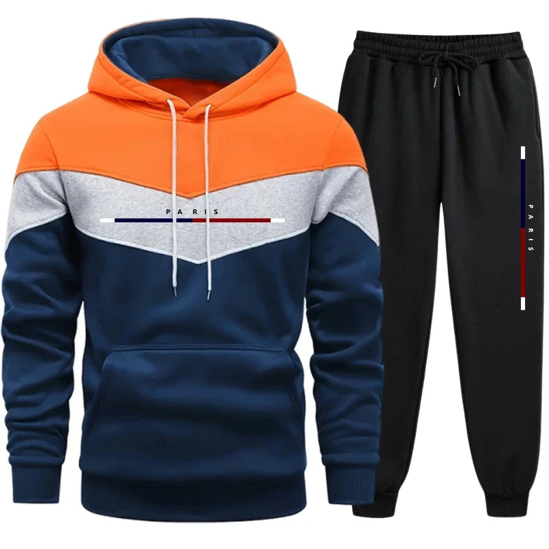 Lässige Qualität, heißer Verkauf, Herren-Trainingsanzug, modischer Kapuzenpullover, dreifarbiges Sweatshirt und Jogginghose, tägliche Sportbekleidung, Herrenanzug, Komfort, Sport