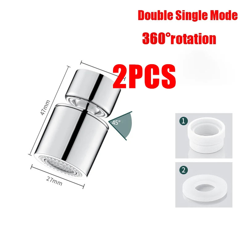 360 ° Universal Küche Wasserhahn Anti-splash Belüfter Bad Wasserhahn Drehbare Wasserhahn 2 Modus Wasserhahn Düse Bubbler Küche Waschbecken Wasserhahn