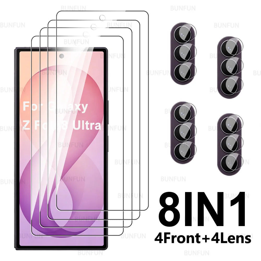8-in-1 Displayschutzfolie für Samsung Galaxy Z Fold8 Ultra 5G Kamera-Schutzfolie aus gehärtetem Glas für Samsung Z Fold 8 Ultra