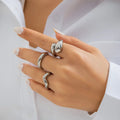 3Pcs Trendy Kreative Geometrische Welle Geformt Ring Set für Frauen Design Unregelmäßige Einstellbare Offenen Ring Finger Schmuck Zubehör
