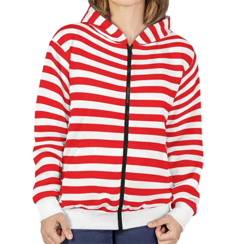 2025 Essentials Kapuzenpullover mit Reißverschluss, gestreift, klassische Mode, Streetwear, Kapuzenmantel, satte Farbauswahl, Frühling, lässig, lockeres Sweatshirt