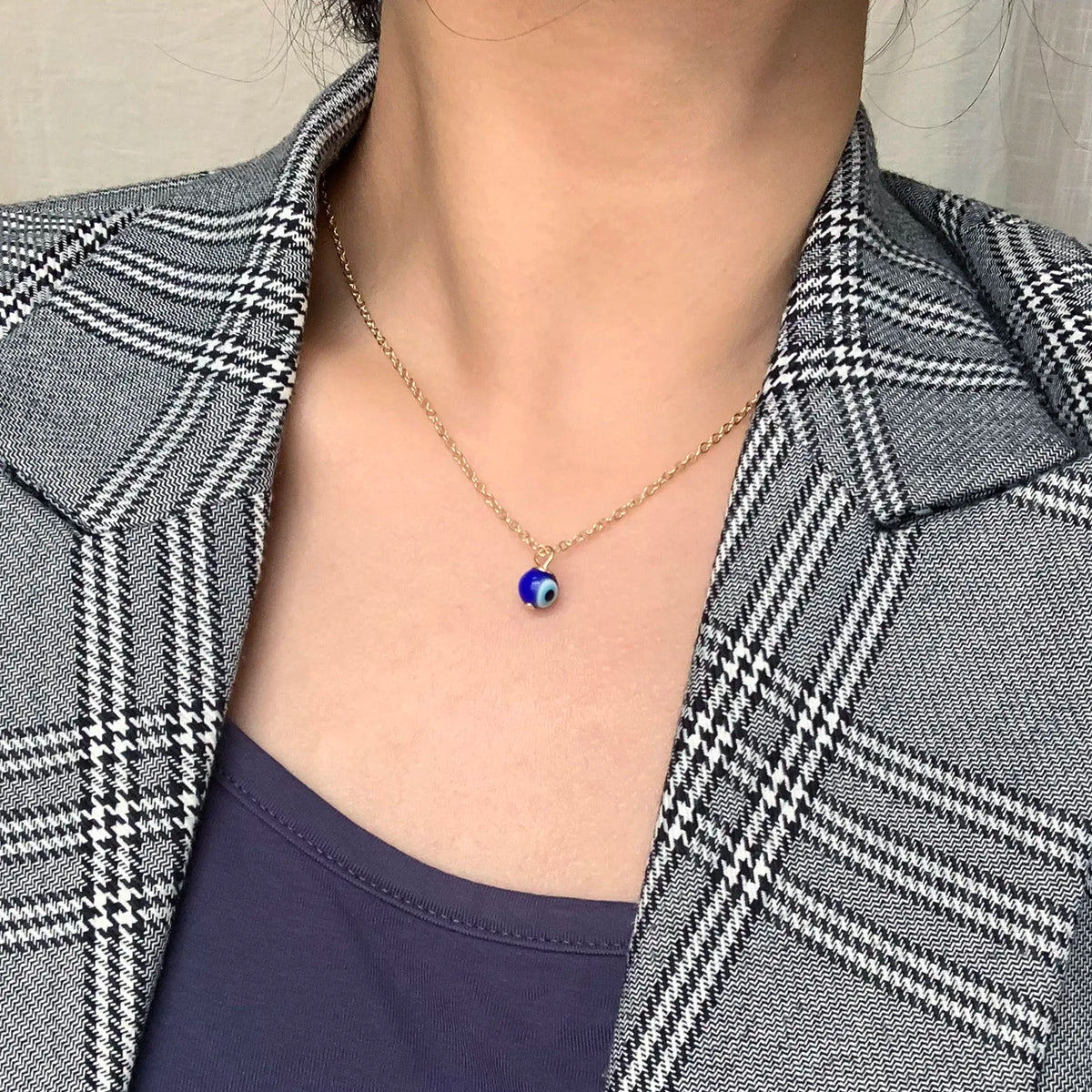 Türkische böse Blick Halskette blau Glas Anhänger Edelstahl Kette mit Karte bringen viel Glück Schmuck für Frauen Männer Geburtstags geschenk