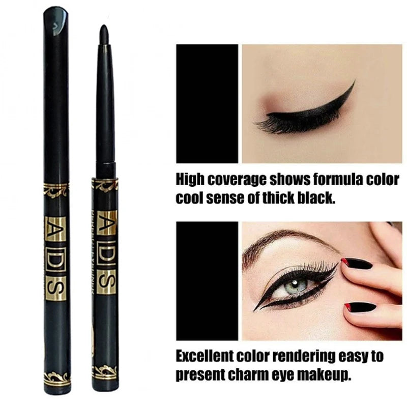 1/5/12 Stück schwarze, braune Eyeliner-Stifte, langlebig, wasserfest, wischfest, drehbar, für auffälliges Augen-Make-up