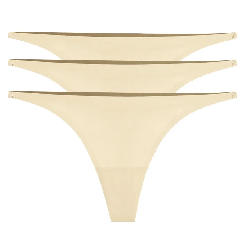 1/3/6Pcs Eis Seide Nahtlose Tangas Höschen für Frauen Sexy V-Taille G-String Bikini Weibliche weiche Atmungsaktive Unterwäsche