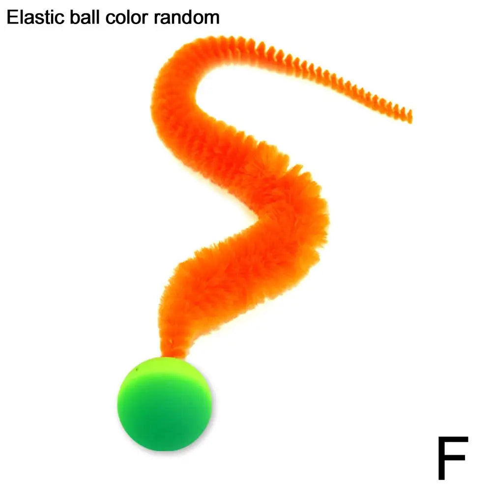 Katze Teaser Bunte Spielzeug Hüpfball Flauschigen Schwanz Simulation Kätzchen Biss Teaser Werkzeug Interaktive Katze Elastische Spielzeug Liefert