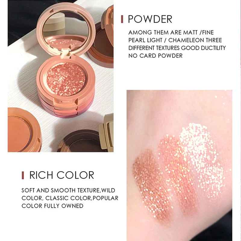 Dreifarbiger Lidschatten, matt. Erstellen Sie mehrschichtiges Augen-Make-up