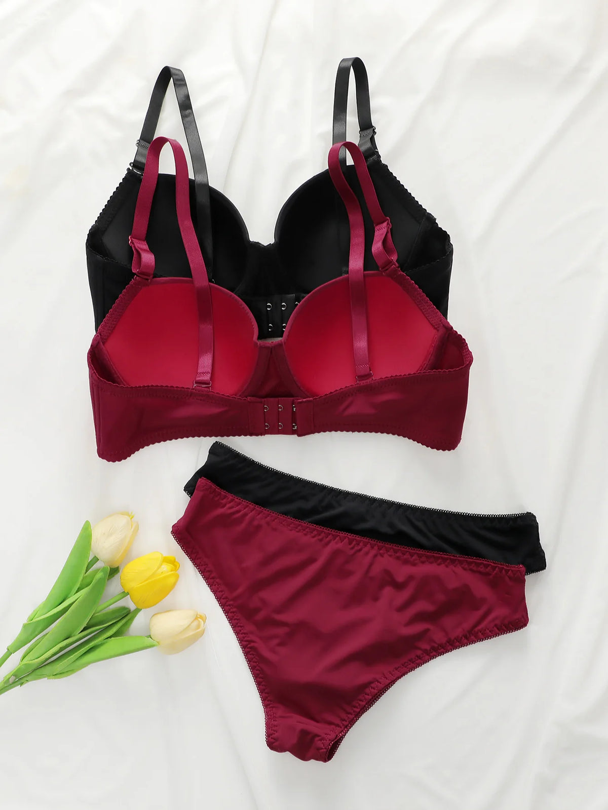 2sets Solide Bügel Dessous Set Frauen Push-Up Bh Mit Stahl Ring Mode Frauen Unterwäsche Panty Alltags Bhs Sets j2611