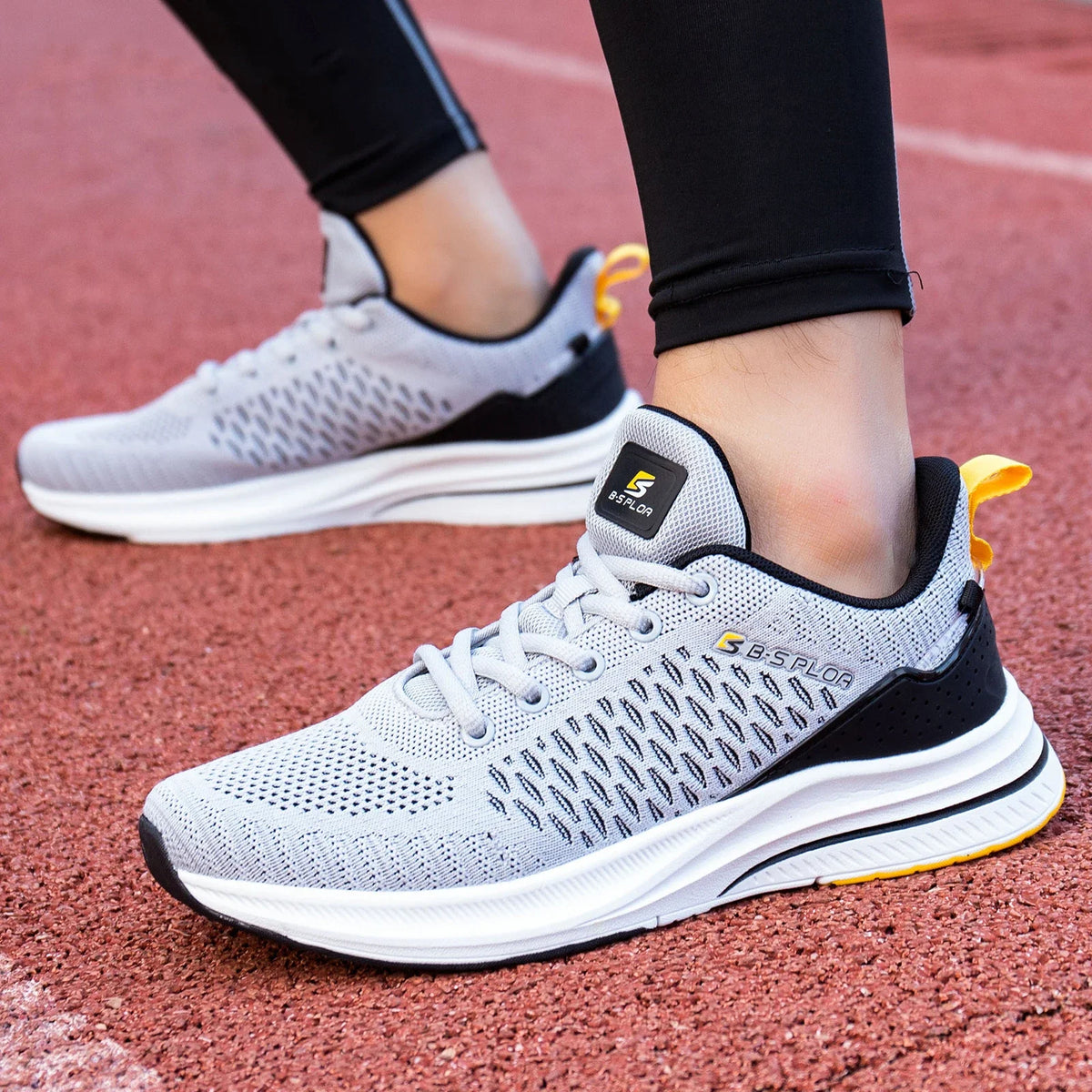 Baasploa Herren-Laufschuhe, neue atmungsaktive Mesh-Sport-Sneaker, Übergröße 41–48, klassische Freizeitschuhe für Herren, rutschfest, Outdoor-Komfort