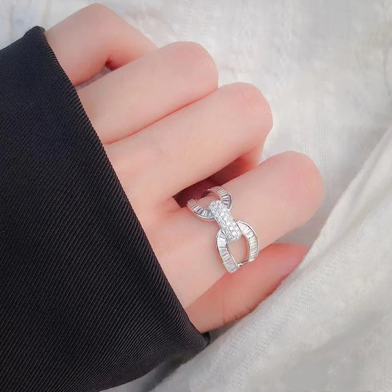 Huitan Modedesign brillante Zirkonia Ringe für Frauen Hochzeit Verlobung feier moderne trend ige Accessoires Luxus schmuck