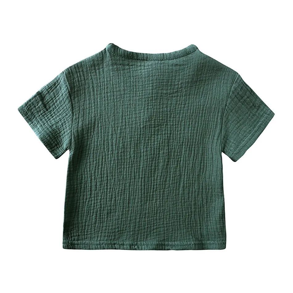 2-8 Jahre Kinder Freizeit anzug Baby Musselin T-Shirt und Shorts Mädchen blau grün weiß Tops und Hosen Sommer 2 Stück Kleidungs set
