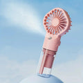Tragbarer Handventilator - USB-aufladbarer Mini-Luftbefeuchter-Ventilator, geeignet für Reisen und den Außeneinsatz als Handventilator.