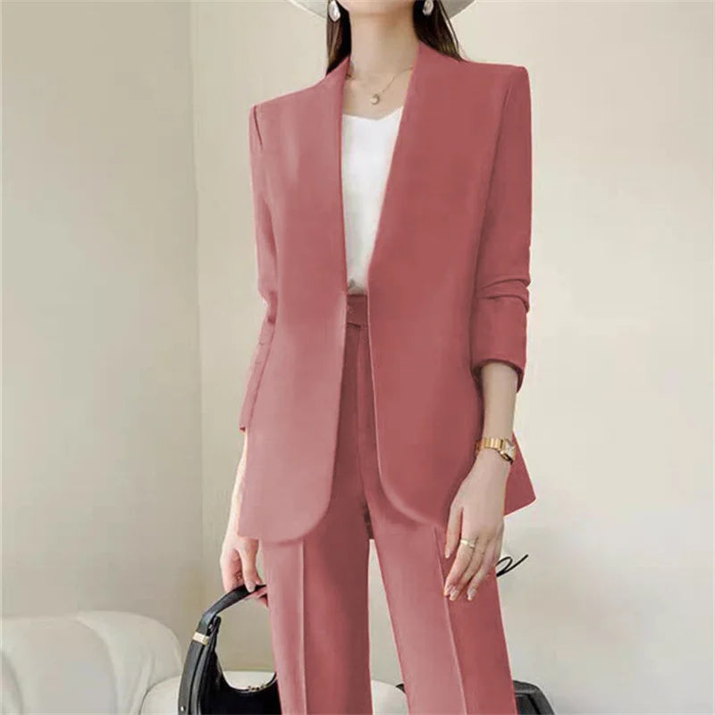 Mode 2-teilige Sets Damen Outfits Frühling Herbst Neu in Koreanische Hosen Sets Pendler Eleganter Anzug Mantel 2-teilige Sets Damen
