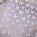 1 Stück 5D Aurora Schmetterling Blumen Nagelaufkleber Muschel-Licht Selbstklebende Nagelsticker für Sommer Frühling DIY Maniküre & Geschenke