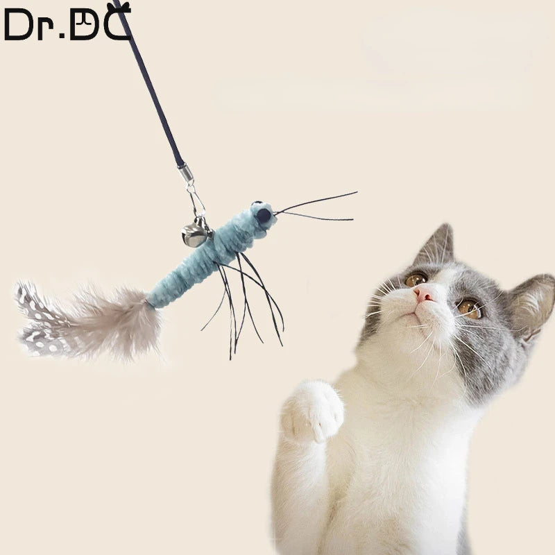 Dr.DC Taquin Chatholdtton tête mit O. Sans Filholdtton Libellule Plume Chat Fournitures Interaktive Amusing Chat Jouet Accessoires