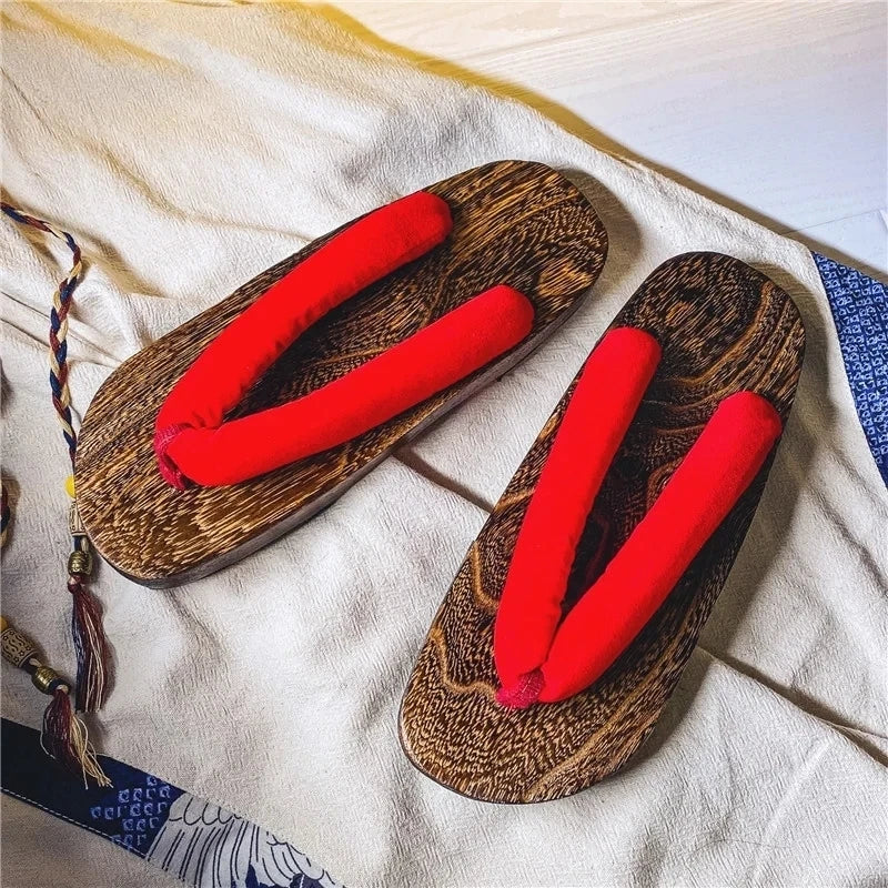 Herren-Slipper, 2022, neue japanische Fischgräten-Hausschuhe, Holz-Clogs, Geta-Flip-Flops, rutschfest, im Sommer, Cos-Schuhe