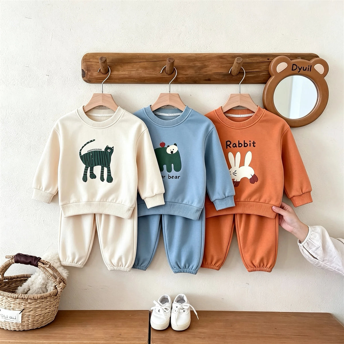Modischer Neuer Kinder-Langarm-Trainingsanzug Outfits Frühling Herbst Kleidung Kinder 2-Teiliges Set Sweatshirts + Hosen Freizeitanzug