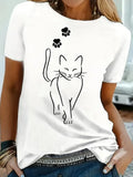 Skurrile Katze Druck T Shirt Katze Frauen Kawaii T-shirt Mädchen Casual Kurzarm O Neck Top Sommer Weibliche Tier Kleidung T-shirt