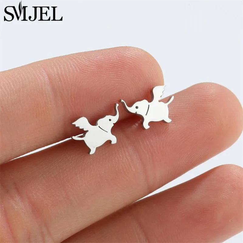 Edelstahl Schwalbe Kleiner Ohrring Mehrere Kleiner Vogel Schmuck Frauen Taube Flamingo Papagei Zweig Kolibri Kranich Ohrstecker