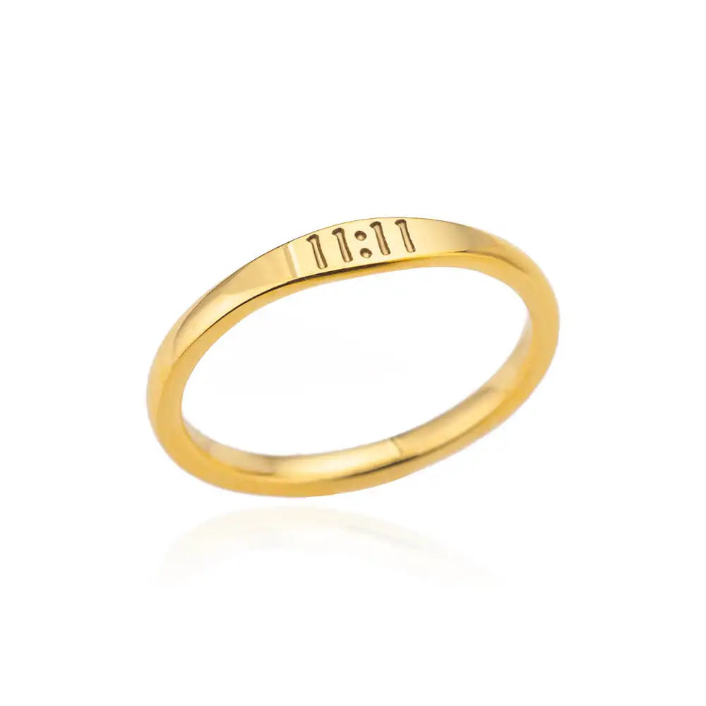 Glück 11:11 Engel Zahl Ringe für Frauen Edelstahl Finger Ring Vintage Hochzeit Ästhetischen Schmuck Geschenk anillos mujer