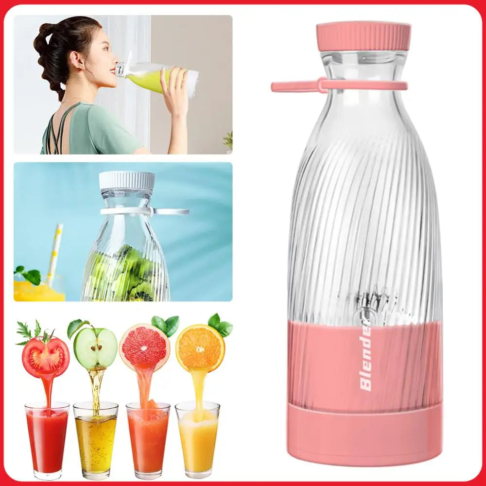 500ml Tragbarer Kabelloser Mixer Wiederaufladbarer Elektrischer Fruchtentsafter Saftbecher für Säfte Shakes Smoothies