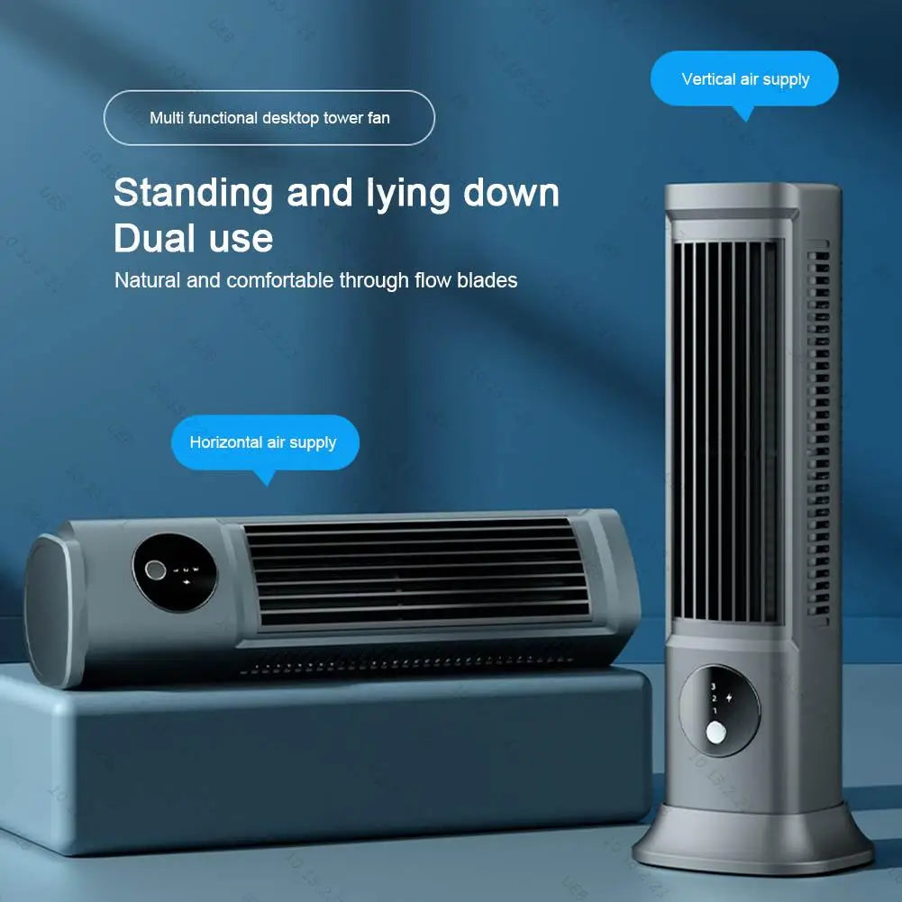 Vertikaler horizontaler elektrischer Ventilator, USB wiederaufladbar, 3 Geschwindigkeiten, Haushalts-Klimaventilator, Desktop-Kühlventilator, tragbarer Turmventilator