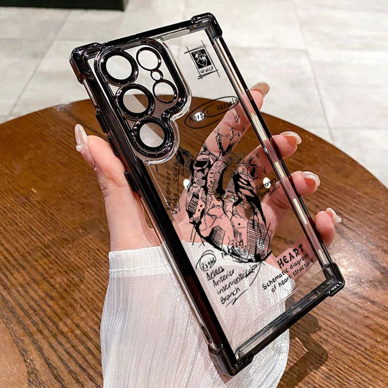 Kreative Herzmodell-Handyhülle für Samsung Galaxy S26 S25 S24 Ultra S23 S22 S21 FE A56 A55 A54 A35 Cover