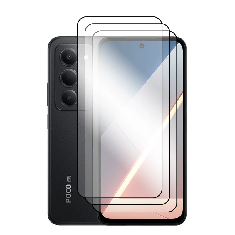 6in1 für Poco M8s 5G Glas für Xiaomi Poco M8s gehärtetes Glas 2.5D Full Cover Displayschutzfolie für Poco M8s Objektivfolie