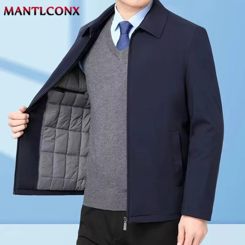 Dicke Fleece Warme Herren Winterjacke Winddicht Herren Wintermantel Fleece Blazer Herren Herbst Windschutz Casual Business Mantel L-3XL
