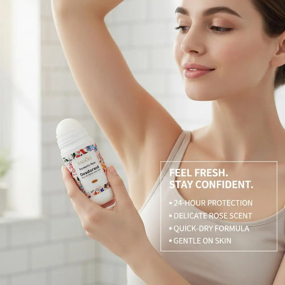    SADOER Deodorant Romantischer Rosenduft Roll-On Aroma Körperdeo Blaue Windspiele Rosa Schnelltrocknendes Antitranspirant 1/2/3 Stück