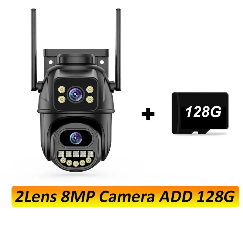 12mp 6k hd wifi ip kamera outdoor 3 objektiv 3 bildschirm ptz kamera auto tracking home security cctv überwachung 8mp cam