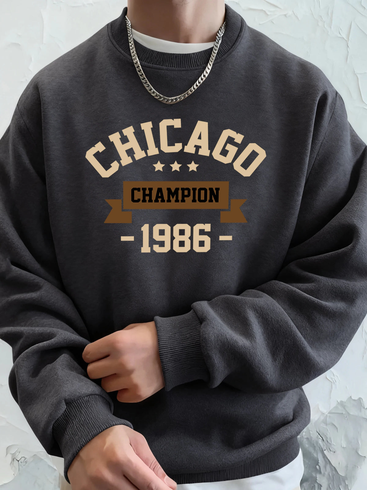 Chicago 1986, kreativ bedruckte Herbst-Fleece-Straßen-Hoodies, Unisex, Jogging, lose Sweatshirts, lässige Grundlagen, Streetwear für Herren