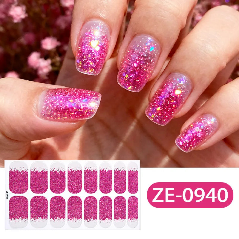 16 Tipps weinrote Nagelaufkleber, langlebig, einfarbig, volle Nagelfolien, selbstklebender Slider, Nagelkunst, DIY-Aufkleber, Maniküre-Dekor