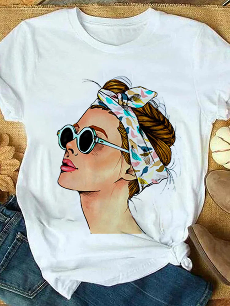 Gelbes Kurzarm-T-Shirt für Damen, lässige Damenoberteile, Harajuku-Streetwear, Sommerdruck, Drop Ship
